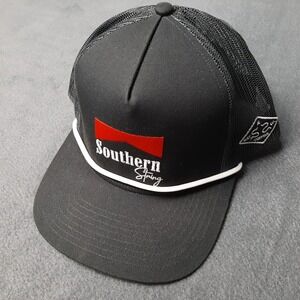 Southern String Hat Cap Men One Size Black Snapback Trucker Marlboro Rope